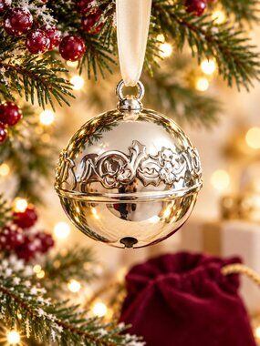 Wallace Silversmiths 2003 Silver Sleigh Bell Ornament 33rd Annual Limited Editio